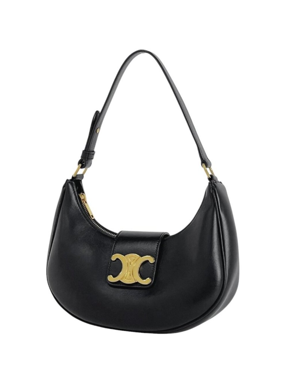Celine Medium Ava Triomphe Shoulder Bag Leather Black